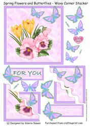 Spring Flowers and Butterflies - Wavy Corner Stacker