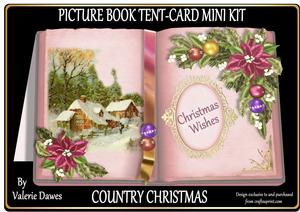Picture Book Tent-card Mini-kit - Country Christmas