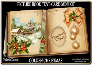 Picture Book Tent-card Mini-kit - Golden Christmas