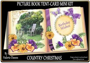 Picture Book Tent-card Mini-kit - Pansy Garden