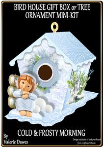 Bird House Gift Box or Tree Ornament - Cold & Frosty Morning