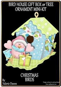 Bird House Gift Box or Tree Ornament- Christmas Birds