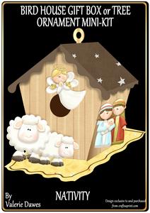 Bird House Gift Box or Tree Ornament- Nativity