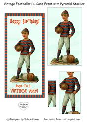 Vintage Footballer - Dl Card Front with Pyramid Stacker
