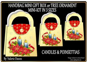 Christmas Handbags Gift-box Decoration - Candles Poinsettias