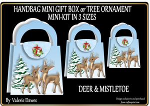 Christmas Handbags Gift-box Decoration - Deer & Mistletoe