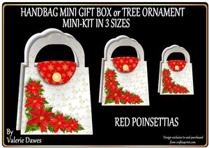 Christmas Handbags Gift-box Decoration - Red Poinsettias