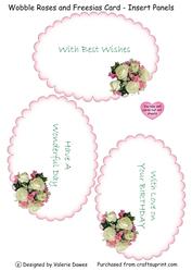Roses and Freesias - Wobble Card Insert Panels
