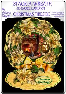 Stack-a-wreath 3D Easel Card Kit - Christmas Fireside