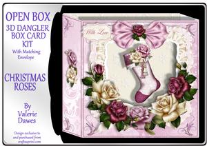 Open Box 3D Card Kit - Christmas Roses