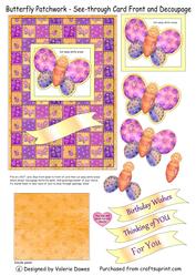 Butterfly Patchwork - See-through Card Front and Decoupage