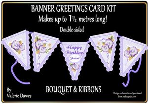 Banner Greetings Card Kit - Bouquets & Ribbons