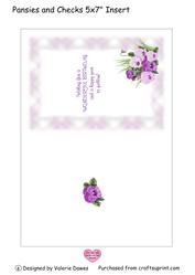 Pansies and Checks Insert Sheet