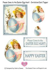 Please Come to the Easter Egg Hunt! - Invitation/card Topper