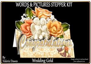 Words & Pictures Stepper Mini-kit - Wedding Gold