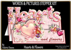 Words & Pictures Stepper Mini-kit - Hearts & Flowers
