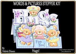Words & Pictures Stepper Mini-kit - Hugs!