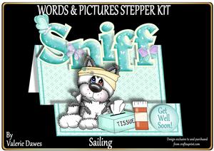 Words & Pictures Stepper Mini-kit - Sniff! Get Well Soon!