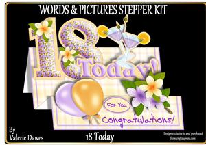 Words & Pictures Stepper Mini-kit - 18 Today