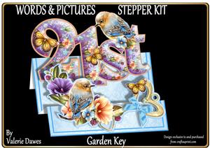 Words & Pictures Stepper Mini-kit - 21st Birthday-garden Key