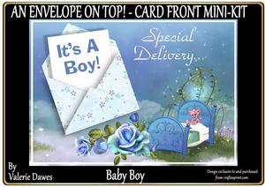 An Envelope on Top! Card Front Mini-kit - Baby Boy