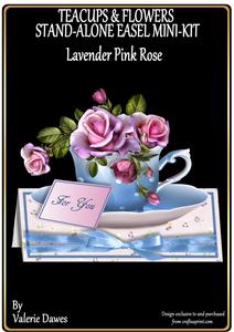 Teacups & Flowers Stand Alone Easel Kit - Lavender Pink Rose