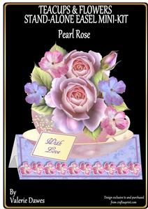 Teacups & Flowers Stand Alone Easel Kit - Pearl Rose