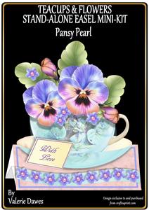 Teacups & Flowers Stand Alone Easel Kit - Pansy Pearl
