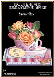 Teacups & Flowers Stand Alone Easel Kit - Summer Rose