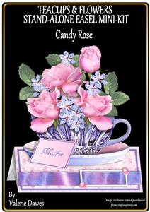 Teacups & Flowers Stand Alone Easel Kit - Candy Rose