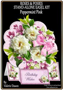 Roses & Posies Stand Alone Easel Kit - Peppermint Pink