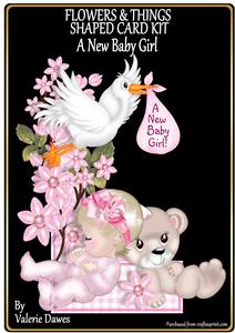 Flowers & Things Shaped Card Kit - a New Baby Girl