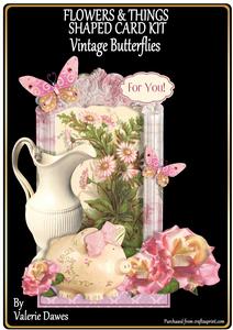 Flowers & Things Shaped Card Kit - Vintage Butterflies