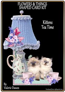 Flowers & Things Shaped Card Kit - Kittens Tea Time