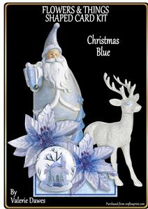 Flowers & Things Shaped Card Kit - Christmas Blue