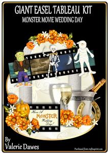 Giant Easel Tableau Kit - Monster Movie Wedding Day