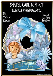 Shaped Card Mini-kit - Baby Blue Christmas Angel