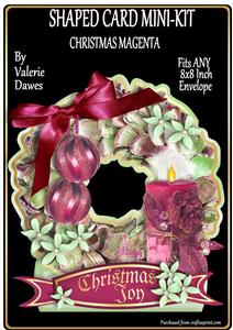 Shaped Card Mini-kit - Christmas Magenta