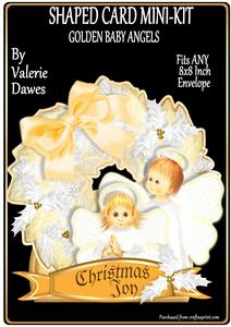 Shaped Card Mini-kit - Golden Baby Christmas Angels