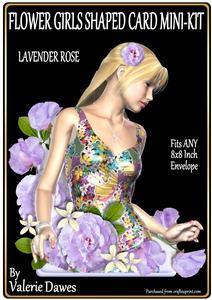 Flower Girls Shaped Card Mini-kit - Lavender Rose
