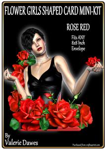 Flower Girls Shaped Card Mini-kit - Rose Red