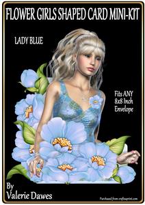 Flower Girls Shaped Card Mini-kit - Blue Lady