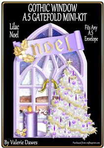 Gothic Window A5 Gatefold Mini-kit - Lilac Noel