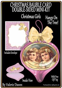 Christmas Bauble Card Double-sided Mini-kit-christmas Girls