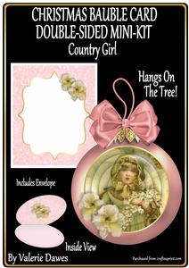 Christmas Bauble Card Double-sided Mini-kit-country Girl