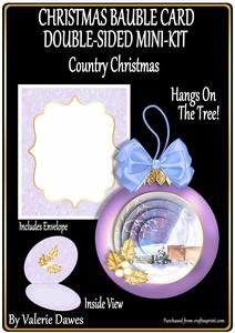 Christmas Bauble Card Double-sided Kit- Country Christmas