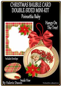 Christmas Bauble Card Double-sided Mini-kit- Poinsettia Baby