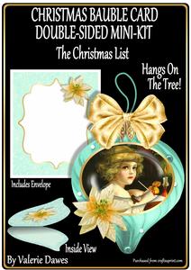 Christmas Bauble Card Double-sided Mini-kit- Christmas List