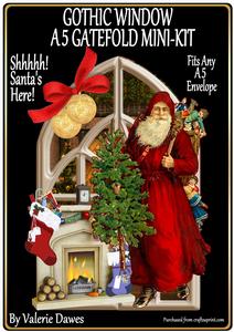 Gothic Window A5 Gatefold Mini-kit - Shhh! Santa's Here!