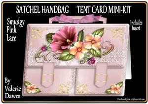 Satchel Handbag Tent Card Mini-kit - Smudgy Pink Lace